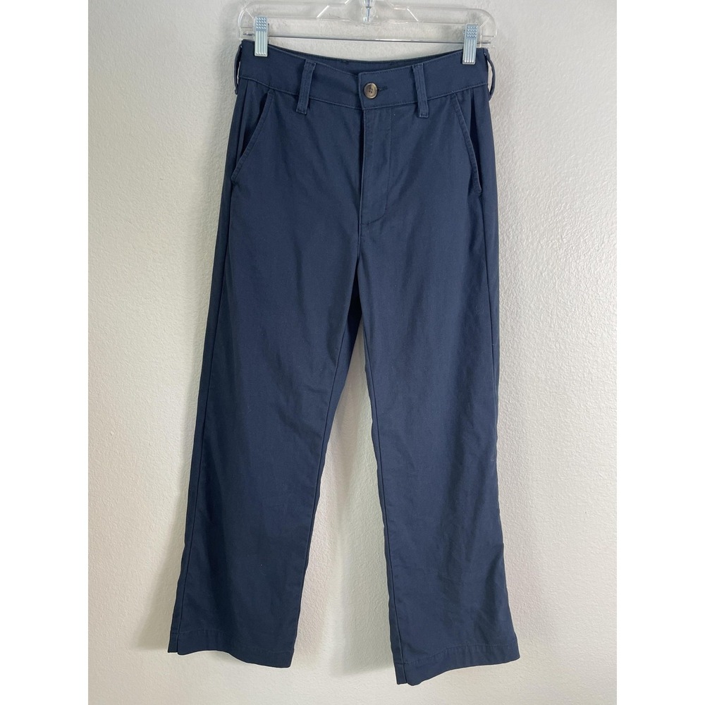 American Giant Pants Womens 2 Blue High Rise Chino Straight Leg Crop Made USA
